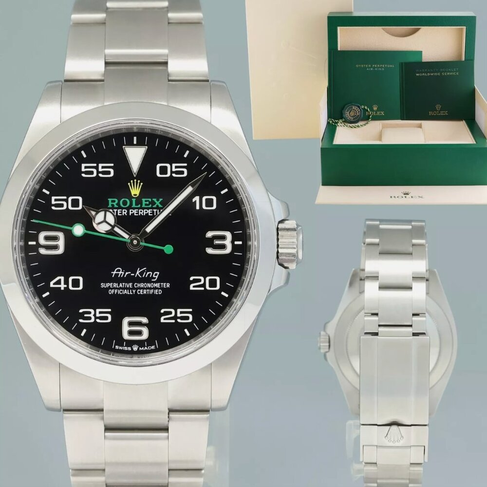 New With Tags Rolex AirKing Men's Black Dial Watch